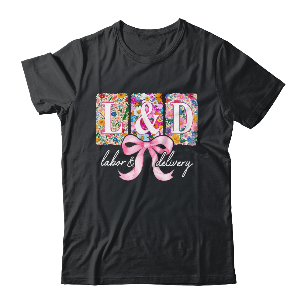 Labor And Delivery Nurse Spring Coquette Bow L&D Nurse Shirt & Tank Top | siriusteestore