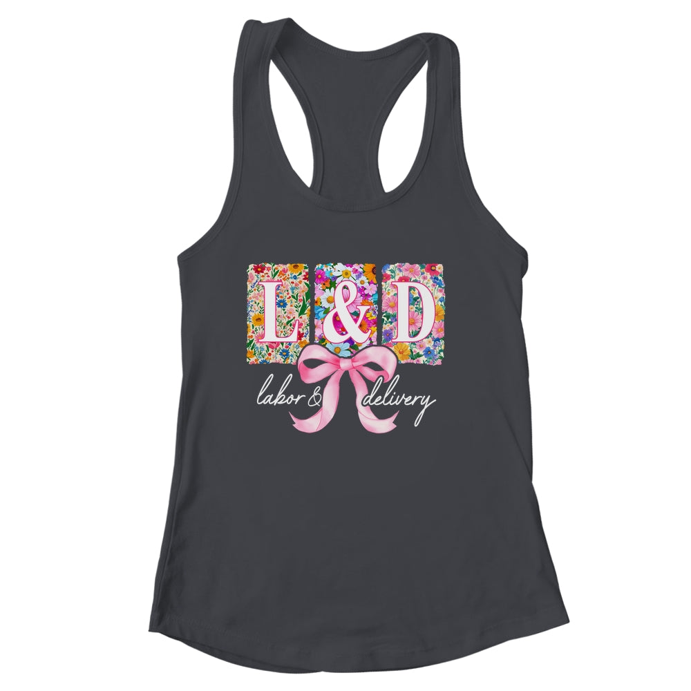 Labor And Delivery Nurse Spring Coquette Bow L&D Nurse Shirt & Tank Top | siriusteestore