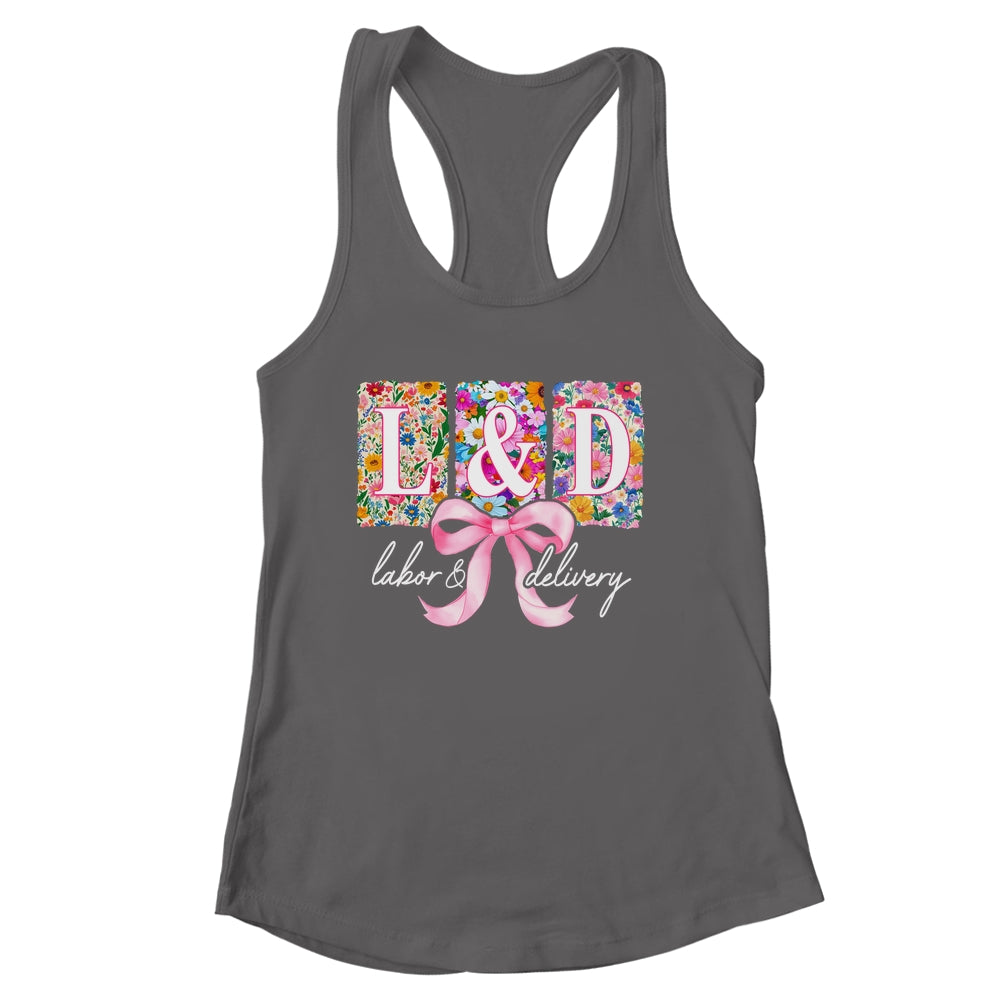 Labor And Delivery Nurse Spring Coquette Bow L&D Nurse Shirt & Tank Top | siriusteestore