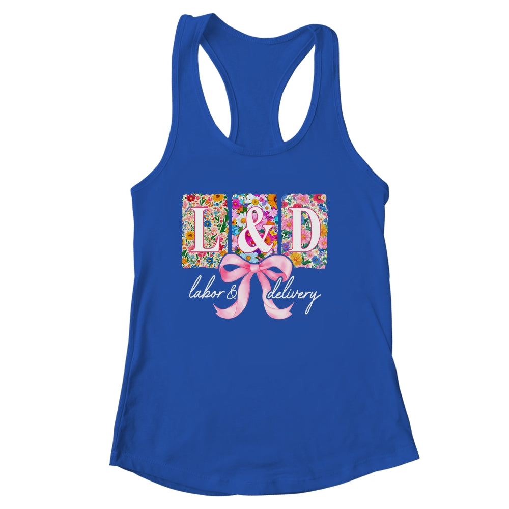 Labor And Delivery Nurse Spring Coquette Bow L&D Nurse Shirt & Tank Top | siriusteestore