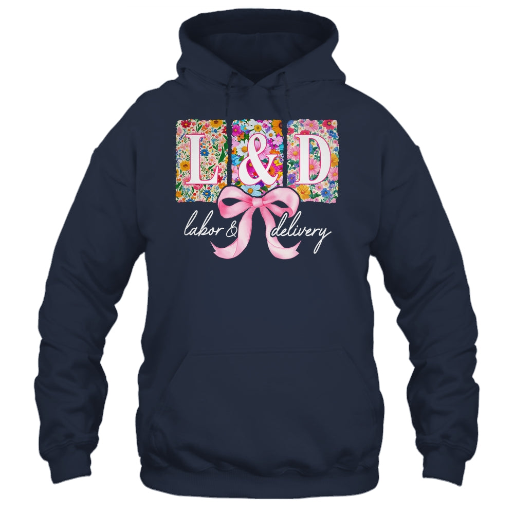 Labor And Delivery Nurse Spring Coquette Bow L&D Nurse Shirt & Tank Top | siriusteestore