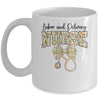 Labor And Delivery Nurse Stethoscope Coquette Bow Graduation Mug | siriusteestore