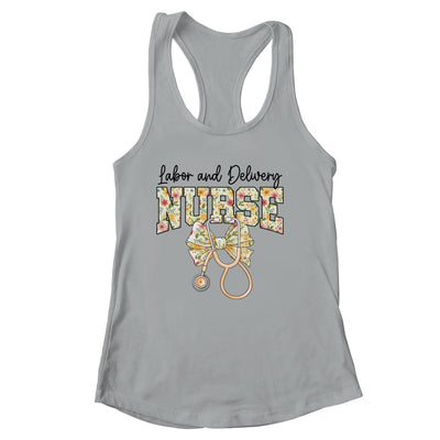 Labor And Delivery Nurse Stethoscope Coquette Bow Graduation Shirt & Tank Top | siriusteestore