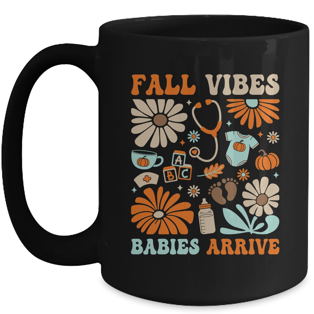 Labor & Delivery Nurse Boho Floral Autumn Stethoscope Fall Mug | siriusteestore