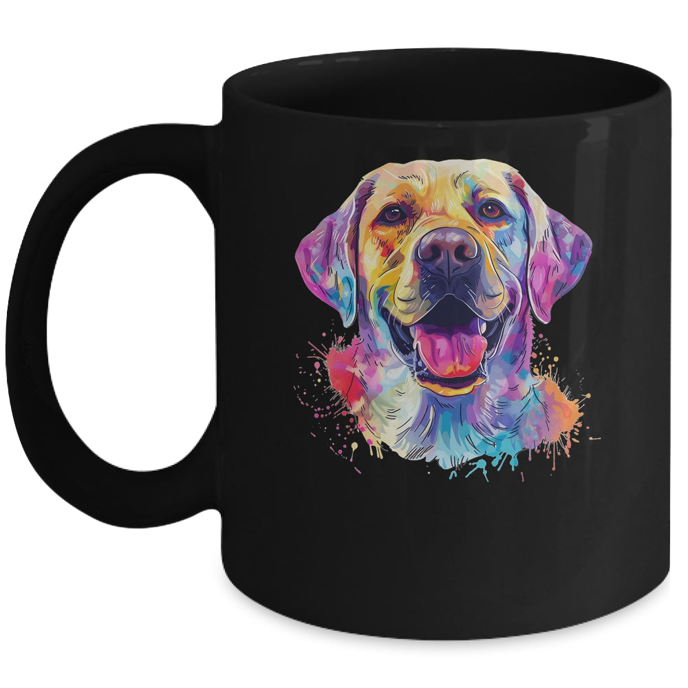 Labrador Mom Lover Puppy Dog Watercolor Tie Dye Painting Mug | siriusteestore