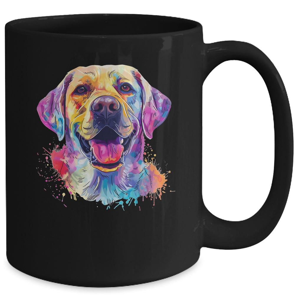 Labrador Mom Lover Puppy Dog Watercolor Tie Dye Painting Mug | siriusteestore