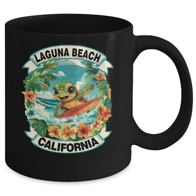 Laguna Beach California Cute Sea Turtle Surfing Summer Vacation Mug | siriusteestore