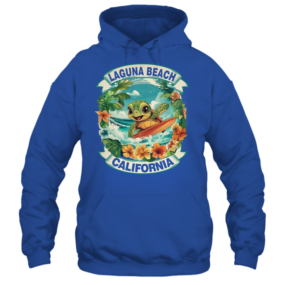 Laguna Beach California Cute Sea Turtle Surfing Summer Vacation Shirt & Tank Top | siriusteestore