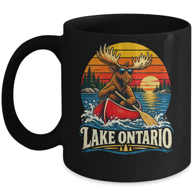 Lake Ontario Moose Canoe Vintage Outdoor Hiking Camping Mug | siriusteestore