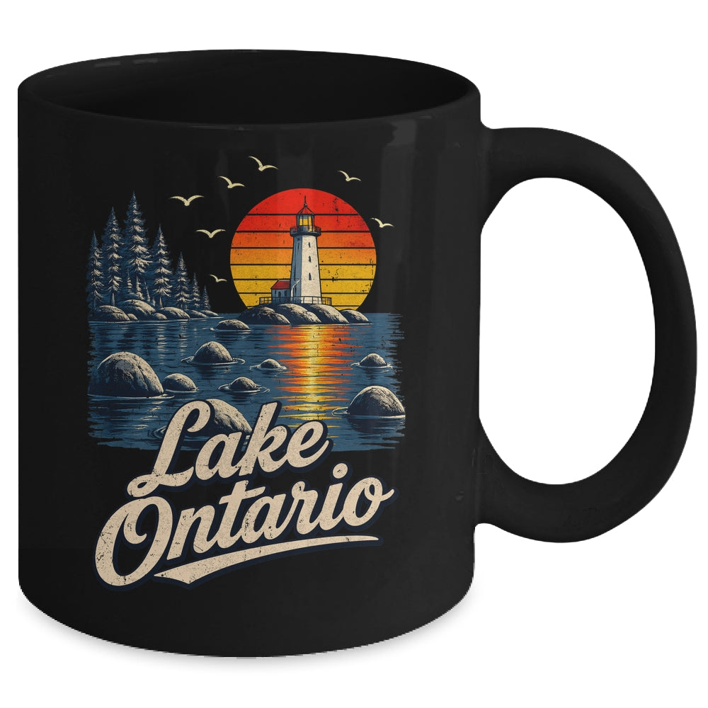 Lake Ontario Retro Sunset Vintage Lakes Travel Nature Lovers Mug | siriusteestore
