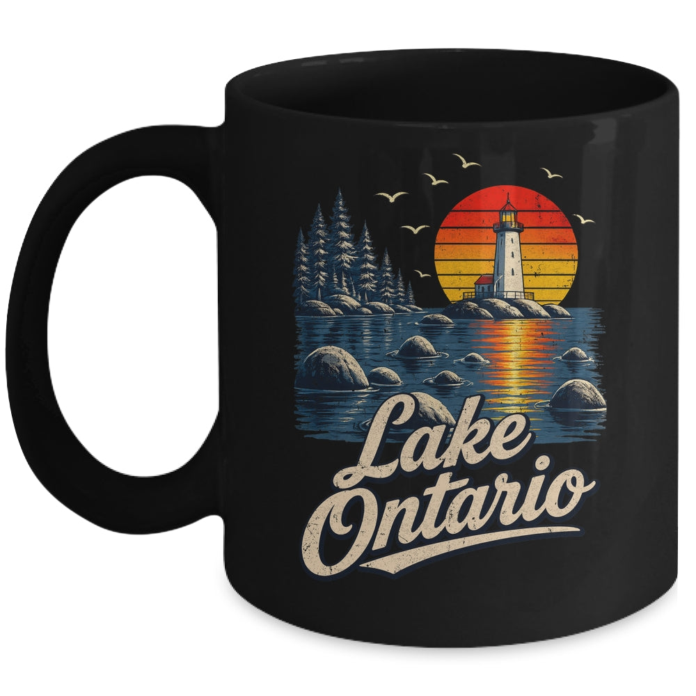 Lake Ontario Retro Sunset Vintage Lakes Travel Nature Lovers Mug | siriusteestore