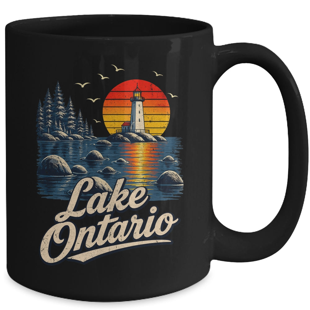 Lake Ontario Retro Sunset Vintage Lakes Travel Nature Lovers Mug | siriusteestore