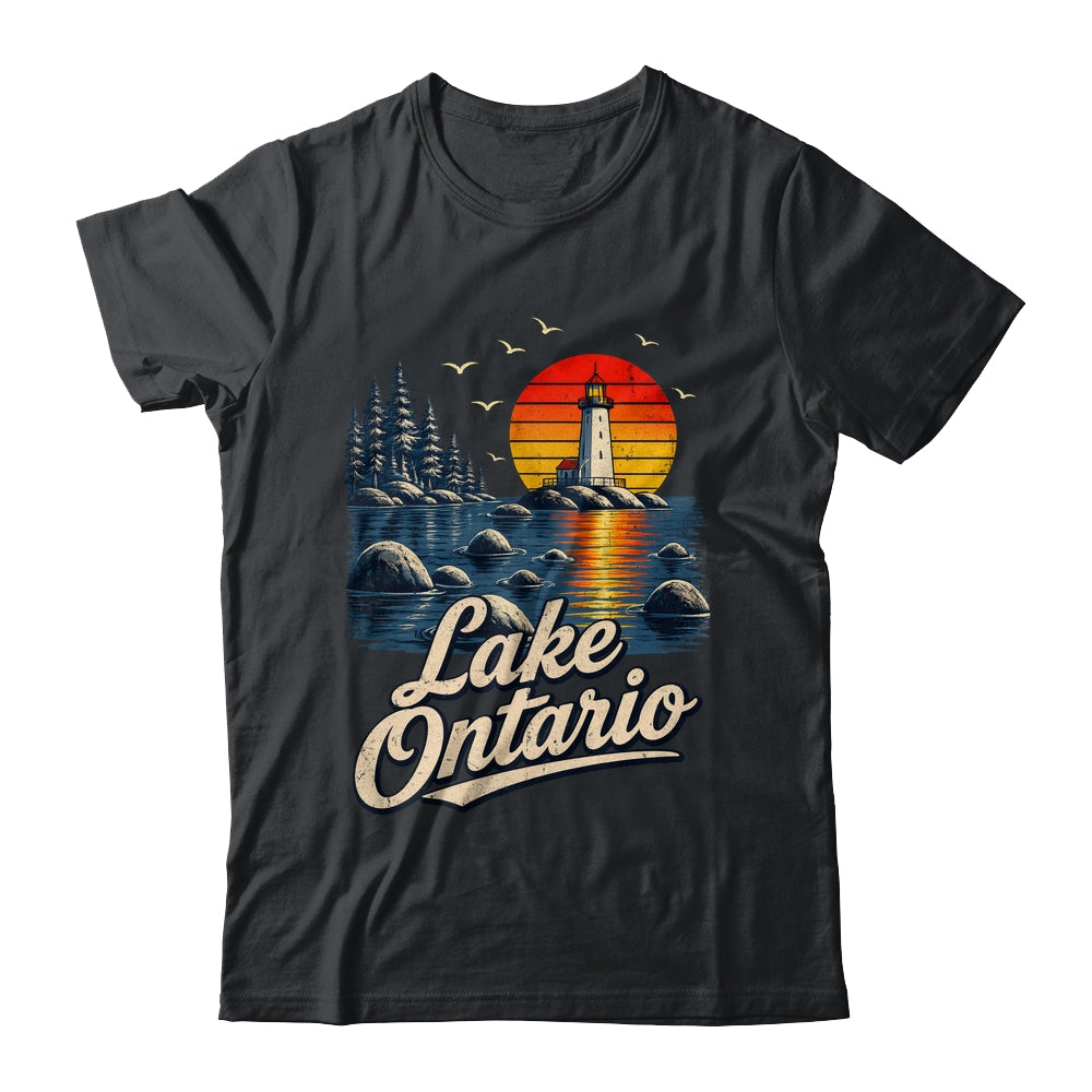Lake Ontario Retro Sunset Vintage Lakes Travel Nature Lovers Shirt & Tank Top | siriusteestore