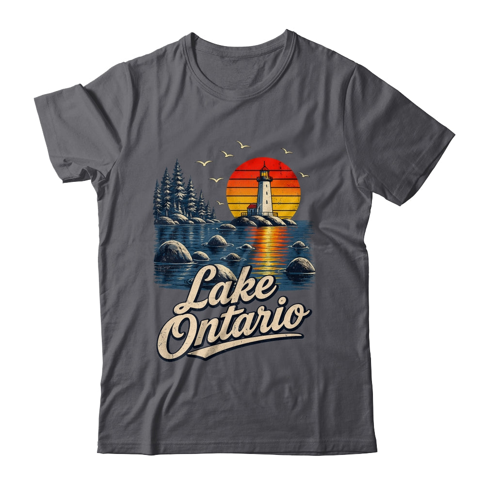 Lake Ontario Retro Sunset Vintage Lakes Travel Nature Lovers Shirt & Tank Top | siriusteestore