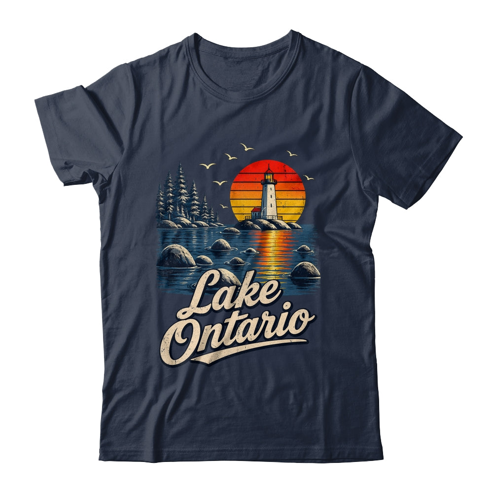 Lake Ontario Retro Sunset Vintage Lakes Travel Nature Lovers Shirt & Tank Top | siriusteestore