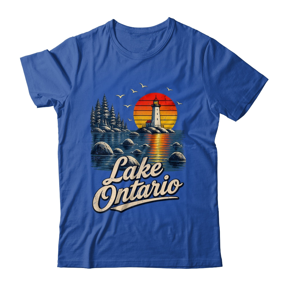 Lake Ontario Retro Sunset Vintage Lakes Travel Nature Lovers Shirt & Tank Top | siriusteestore