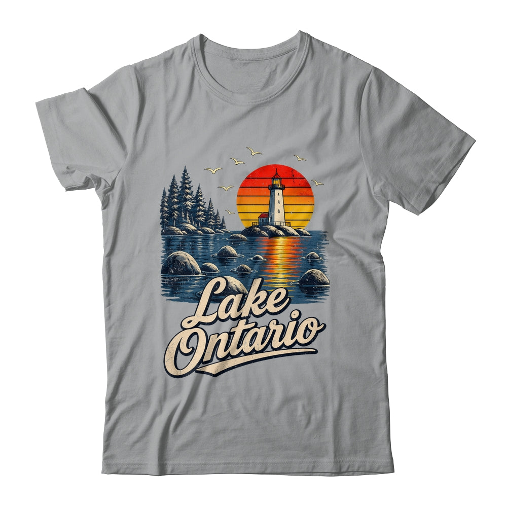 Lake Ontario Retro Sunset Vintage Lakes Travel Nature Lovers Shirt & Tank Top | siriusteestore