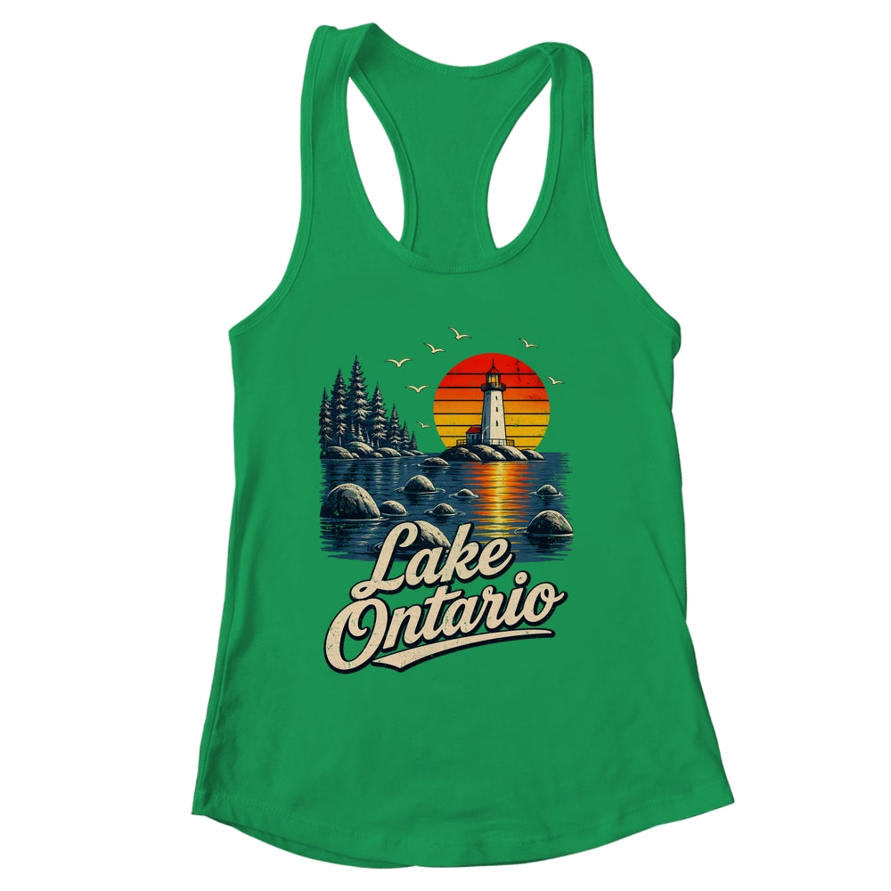 Lake Ontario Retro Sunset Vintage Lakes Travel Nature Lovers Shirt & Tank Top | siriusteestore