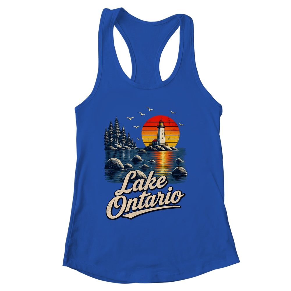 Lake Ontario Retro Sunset Vintage Lakes Travel Nature Lovers Shirt & Tank Top | siriusteestore