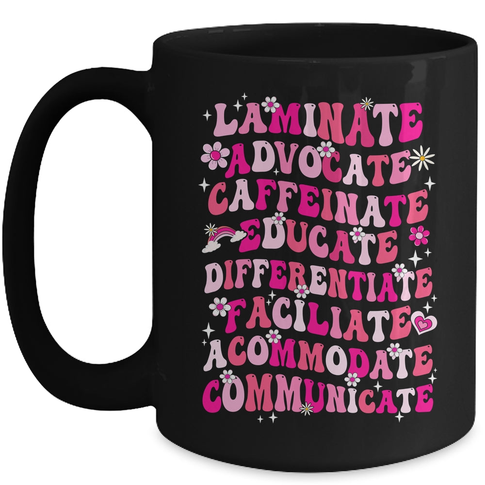 Laminate Advocate Caffeinate SPED Special Education Groovy Mug | siriusteestore