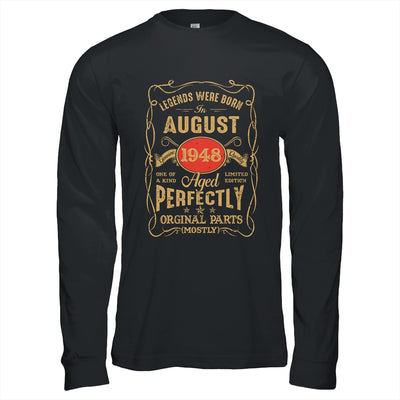 Legends Born In August 1948 75 Years Old 75th Birthday Shirt & Hoodie | siriusteestore