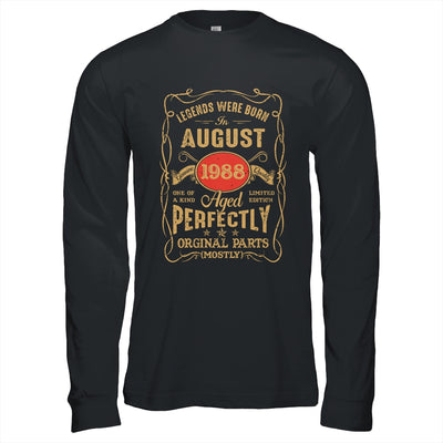 Legends Born In August 1988 35 Years Old 35th Birthday Shirt & Hoodie | siriusteestore