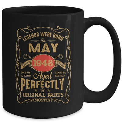 Legends Born In May 1948 75 Years Old 75th Birthday Mug | siriusteestore