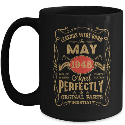 Legends Born In May 1948 75 Years Old 75th Birthday Mug | siriusteestore