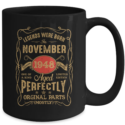 Legends Born In November 1948 75 Years Old 75th Birthday Mug | siriusteestore