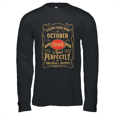 Legends Born In October 1948 75 Years Old 75th Birthday Shirt & Hoodie | siriusteestore