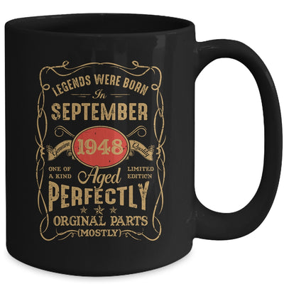 Legends Born In September 1948 75 Years Old 75th Birthday Mug | siriusteestore
