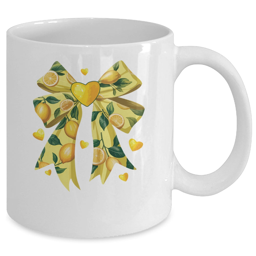 Lemon Fruit Coquette Bow For Women Girls Summer Vacation Mug | siriusteestore