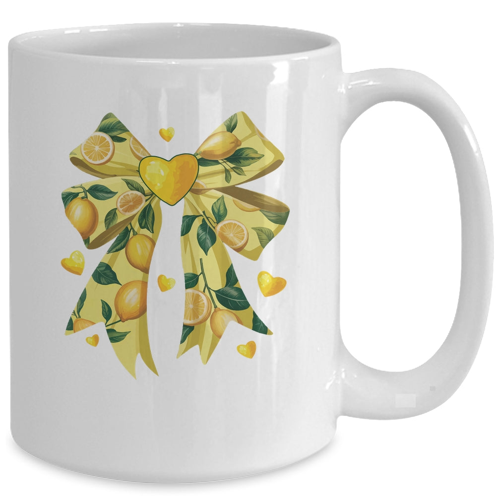 Lemon Fruit Coquette Bow For Women Girls Summer Vacation Mug | siriusteestore