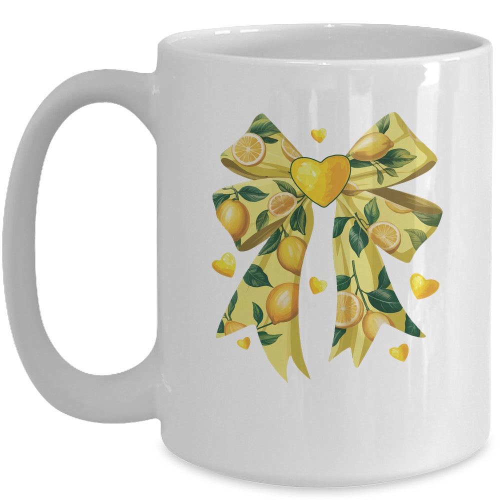 Lemon Fruit Coquette Bow For Women Girls Summer Vacation Mug | siriusteestore