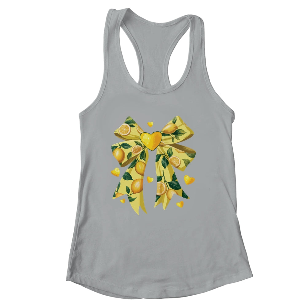 Lemon Fruit Coquette Bow For Women Girls Summer Vacation Shirt & Tank Top | siriusteestore