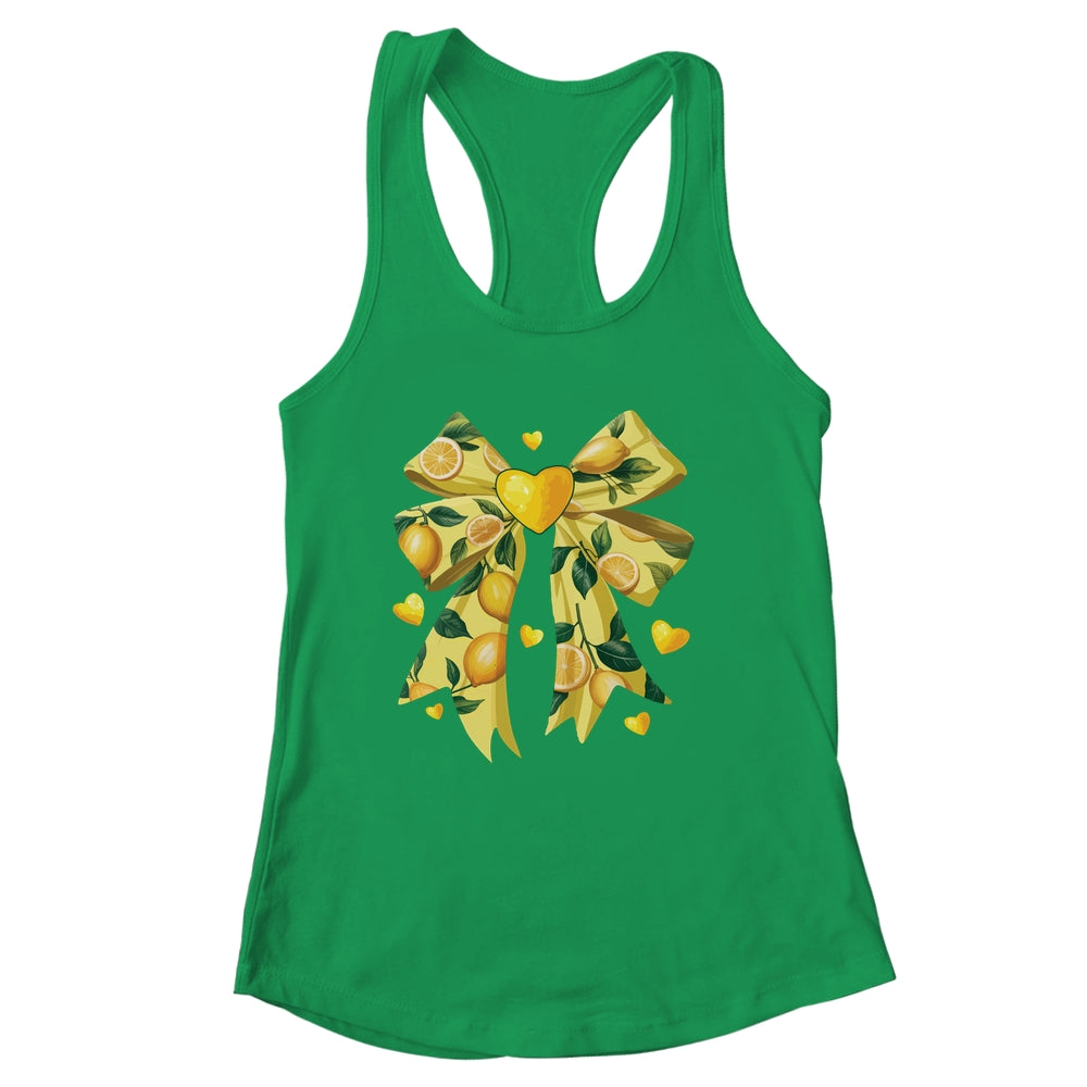 Lemon Fruit Coquette Bow For Women Girls Summer Vacation Shirt & Tank Top | siriusteestore