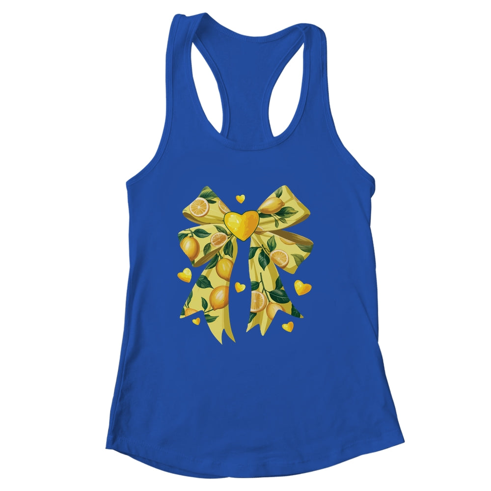 Lemon Fruit Coquette Bow For Women Girls Summer Vacation Shirt & Tank Top | siriusteestore