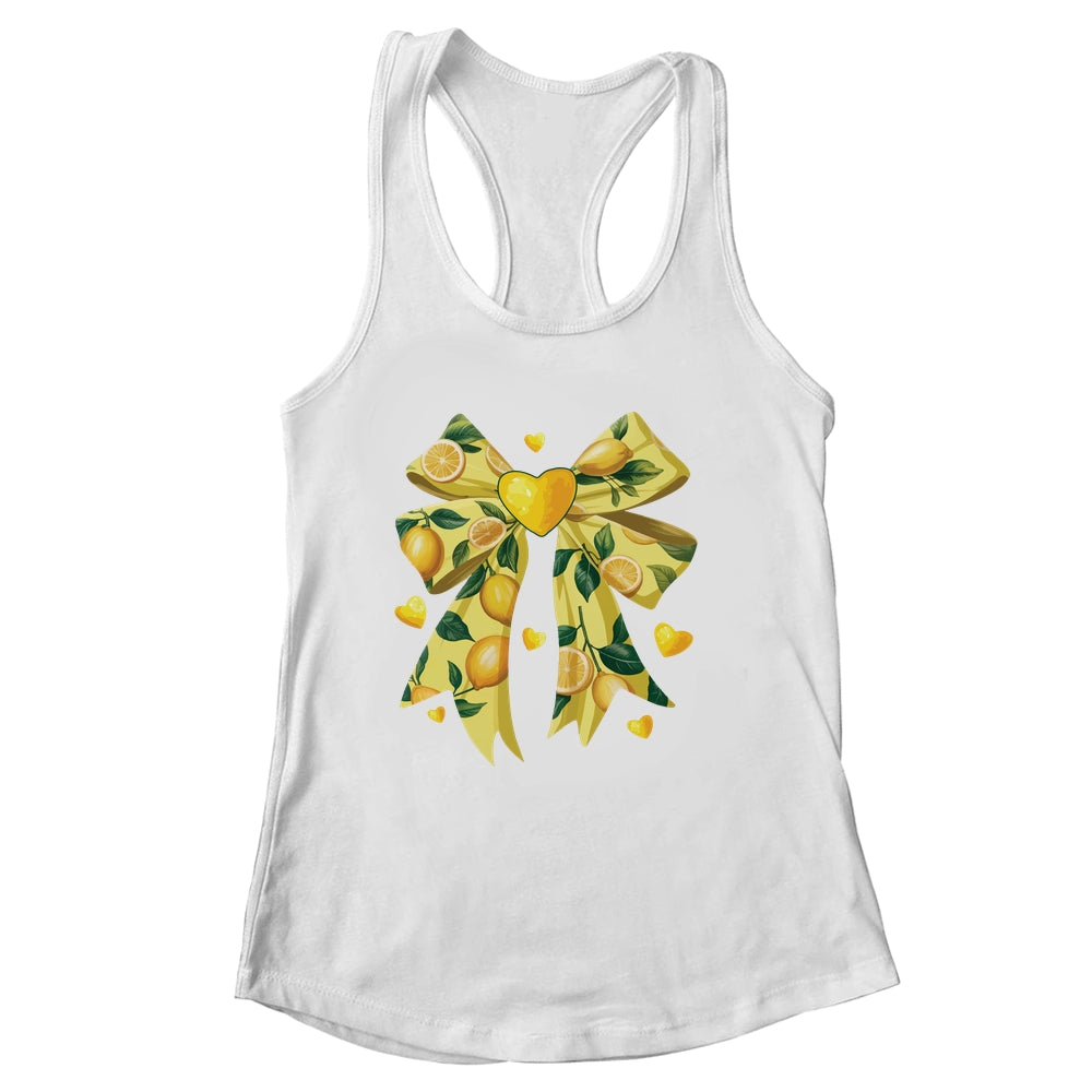 Lemon Fruit Coquette Bow For Women Girls Summer Vacation Shirt & Tank Top | siriusteestore