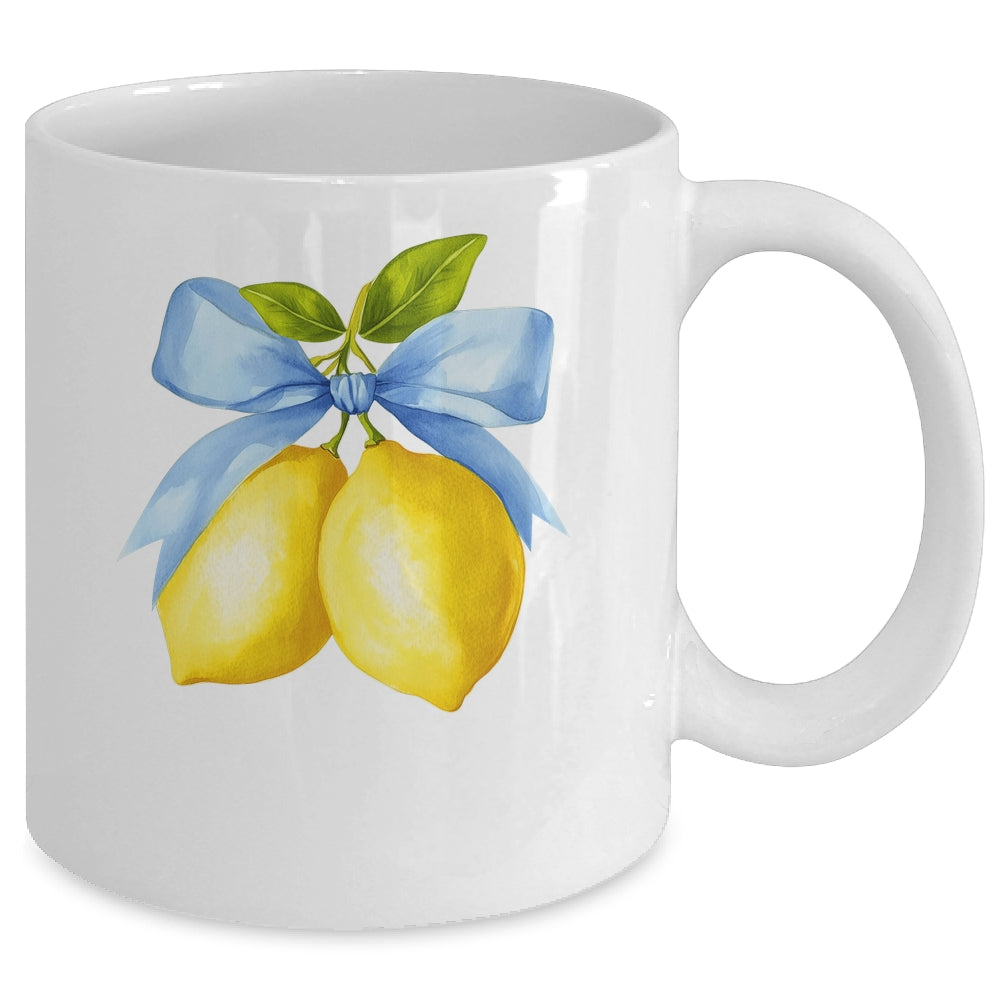 Lemon Graphic For Women Girls Fruit Coquette Bow Summer Mug | siriusteestore