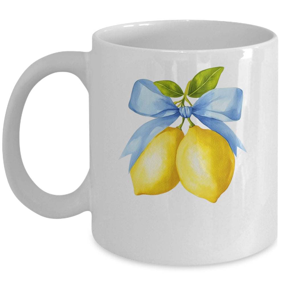 Lemon Graphic For Women Girls Fruit Coquette Bow Summer Mug | siriusteestore