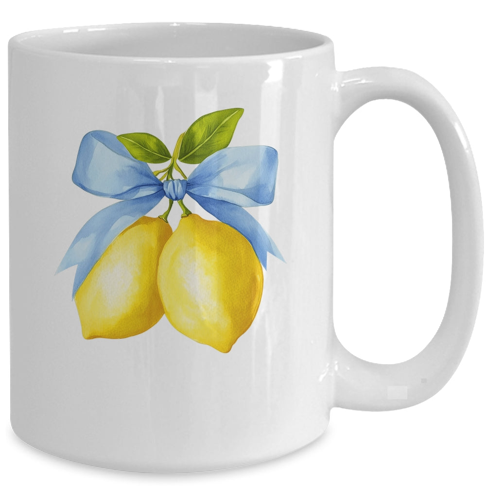 Lemon Graphic For Women Girls Fruit Coquette Bow Summer Mug | siriusteestore