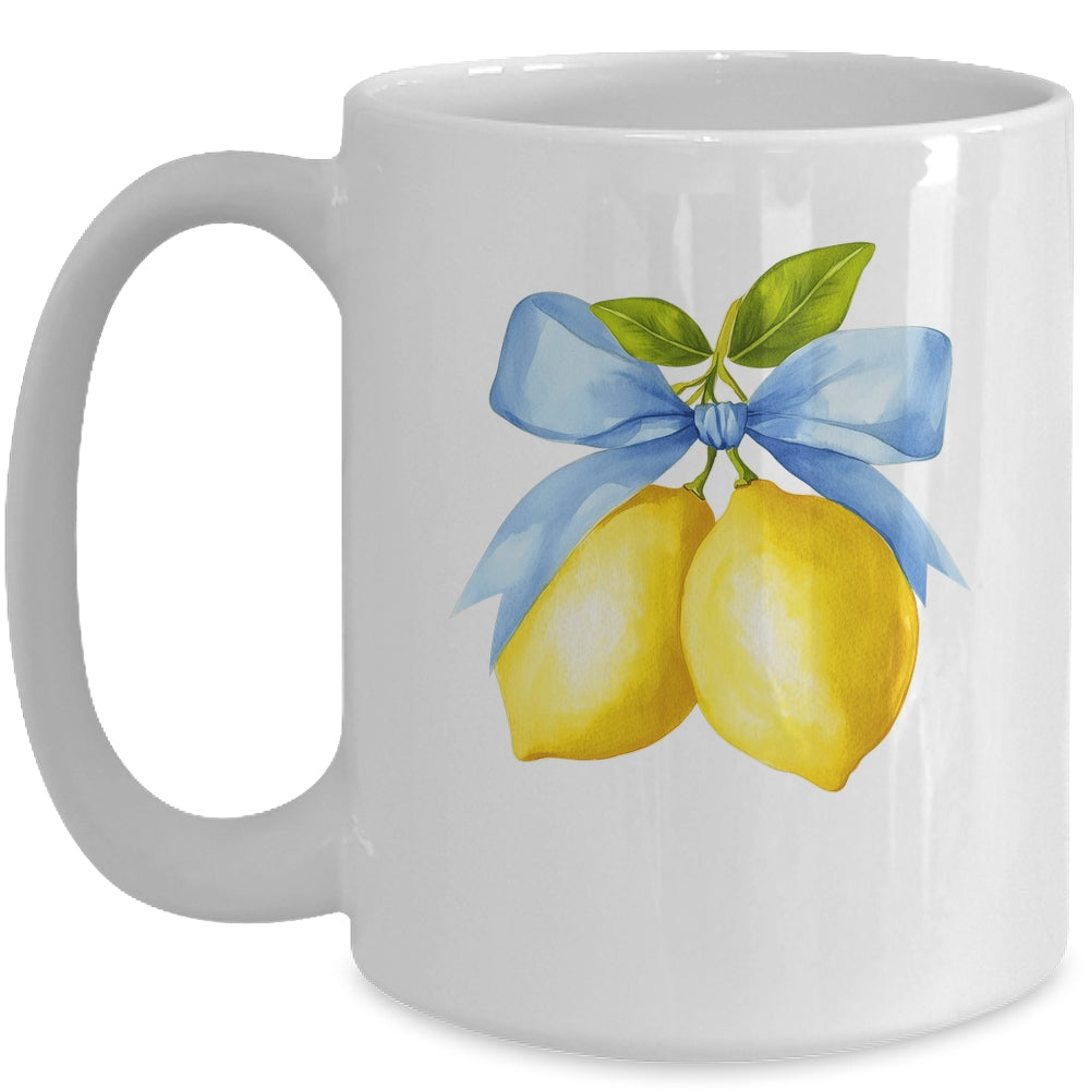 Lemon Graphic For Women Girls Fruit Coquette Bow Summer Mug | siriusteestore