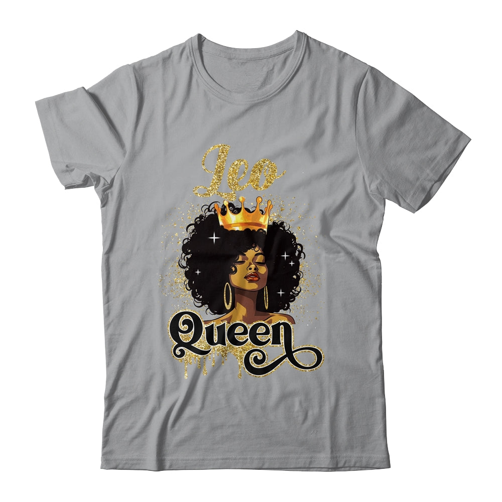 Leo Queen Birthday Afro Girls Black Zodiac Birthday Shirt & Tank Top | siriusteestore
