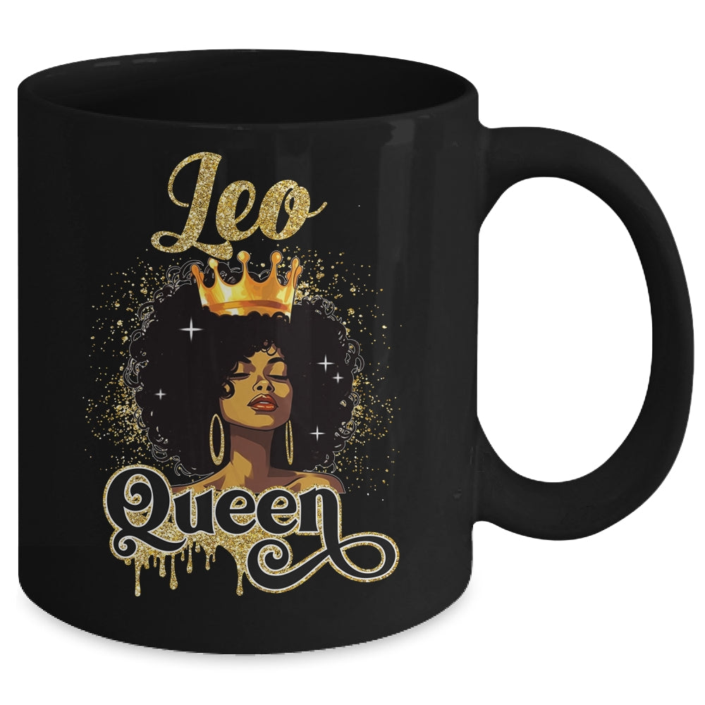 Leo Queen Birthday Afro Girls Black Zodiac Birthday Mug | siriusteestore