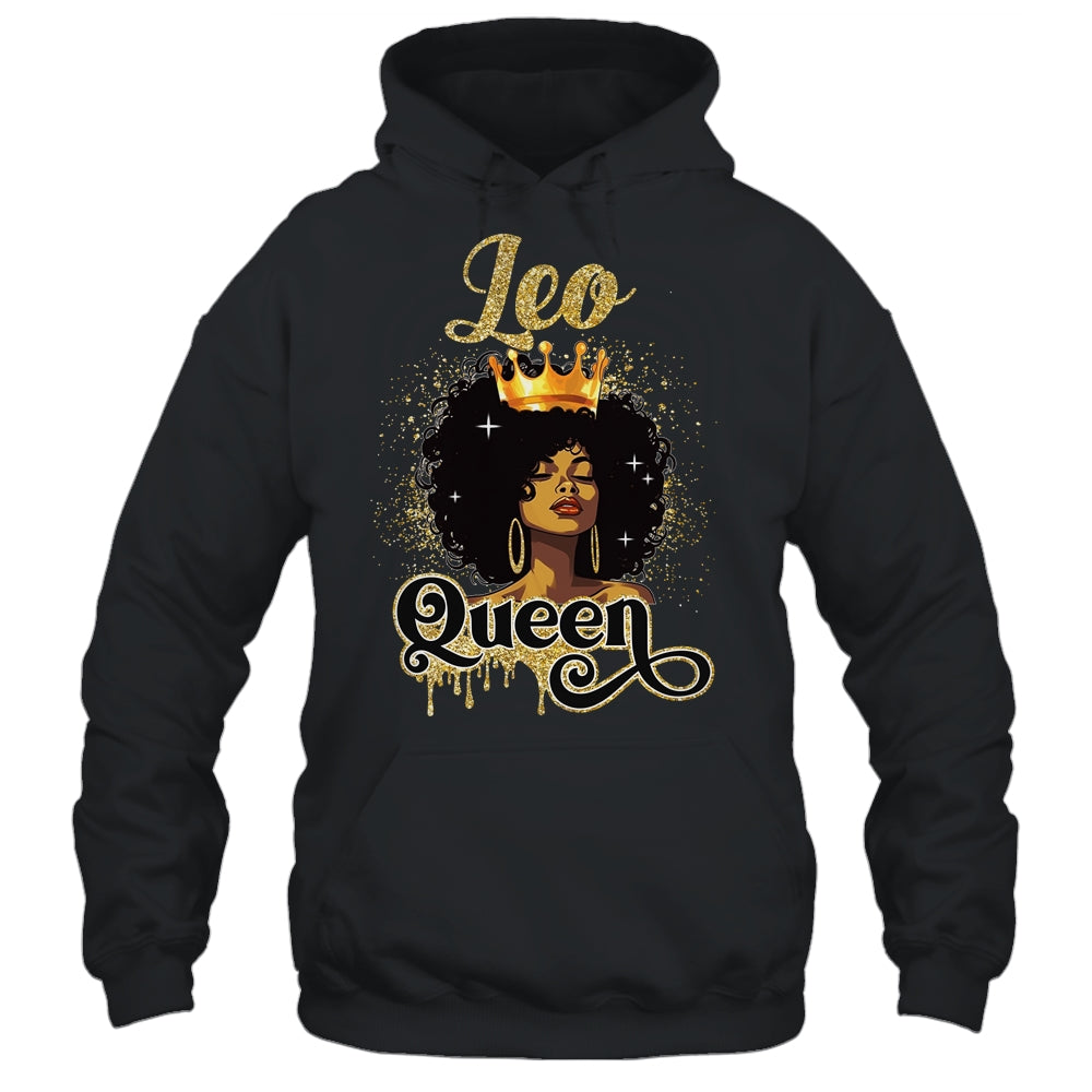 Leo Queen Birthday Afro Girls Black Zodiac Birthday Shirt & Tank Top | siriusteestore