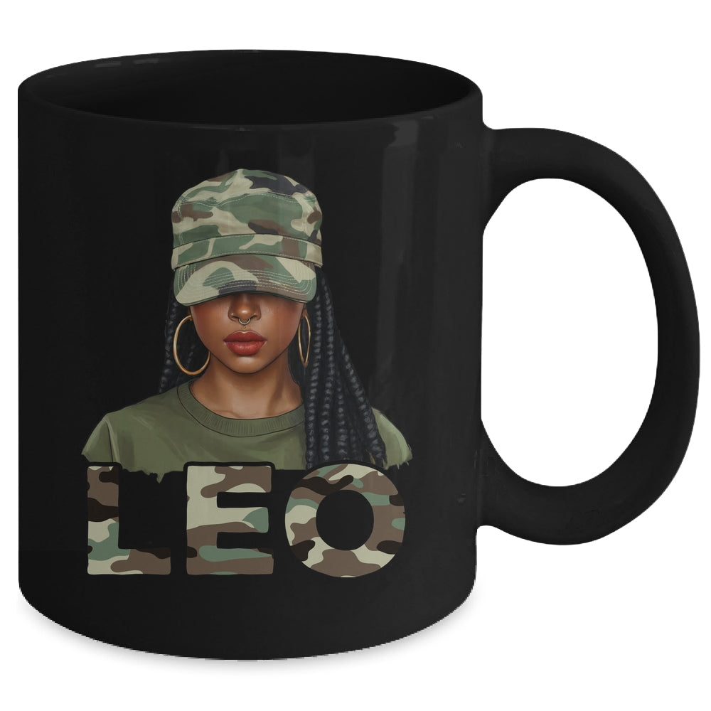 Leo Queen Camouflage Black Woman Cap Camo Zodiac Sign Women Mug | siriusteestore