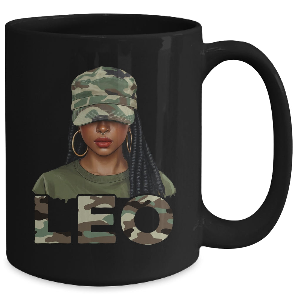 Leo Queen Camouflage Black Woman Cap Camo Zodiac Sign Women Mug | siriusteestore