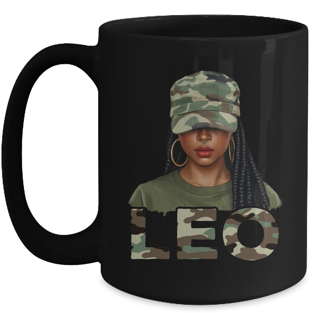 Leo Queen Camouflage Black Woman Cap Camo Zodiac Sign Women Mug | siriusteestore