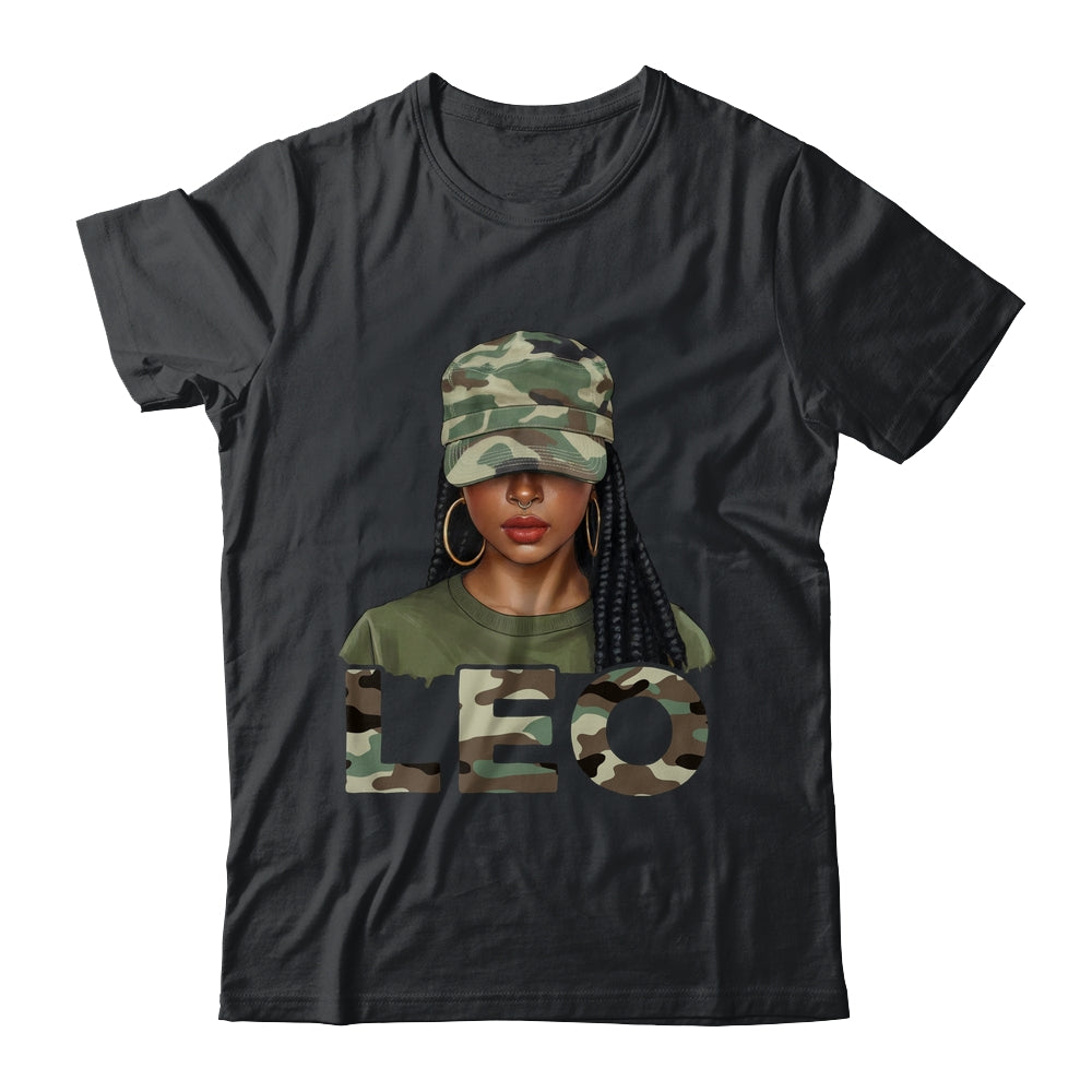 Leo Queen Camouflage Black Woman Cap Camo Zodiac Sign Women Shirt & Tank Top | siriusteestore