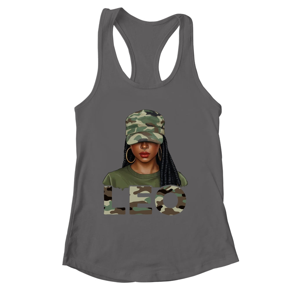 Leo Queen Camouflage Black Woman Cap Camo Zodiac Sign Women Shirt & Tank Top | siriusteestore
